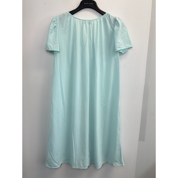 Miss Elaine Classics Blue Embroidered Floral Night Gown Size S Women's EUC - Picture 5 of 5